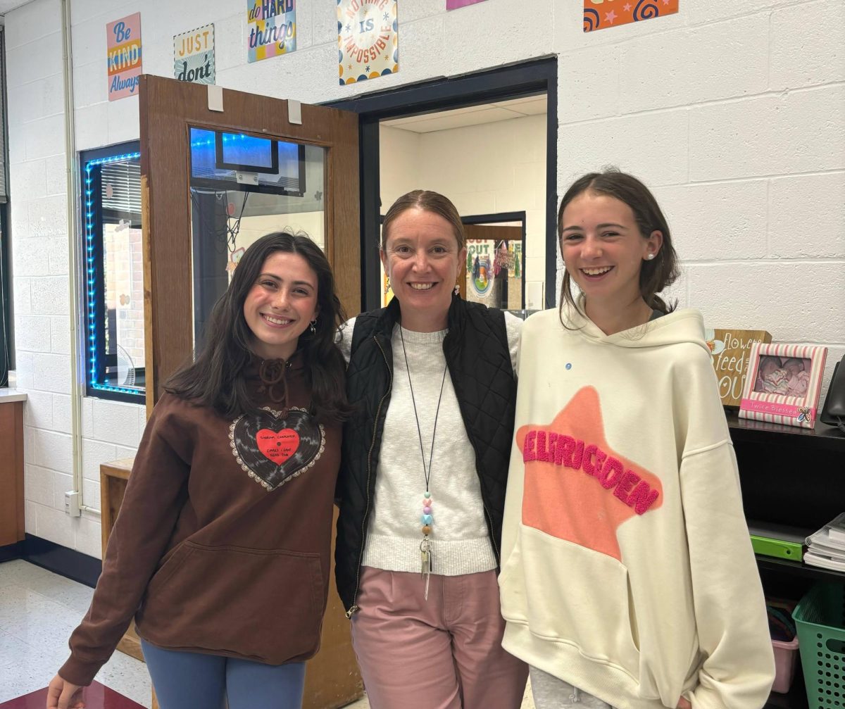 Students visit Mrs. Holecz in her room at flex.