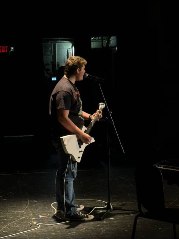 Tommy Pisani playing onstage during the Talent Show on October 17th
