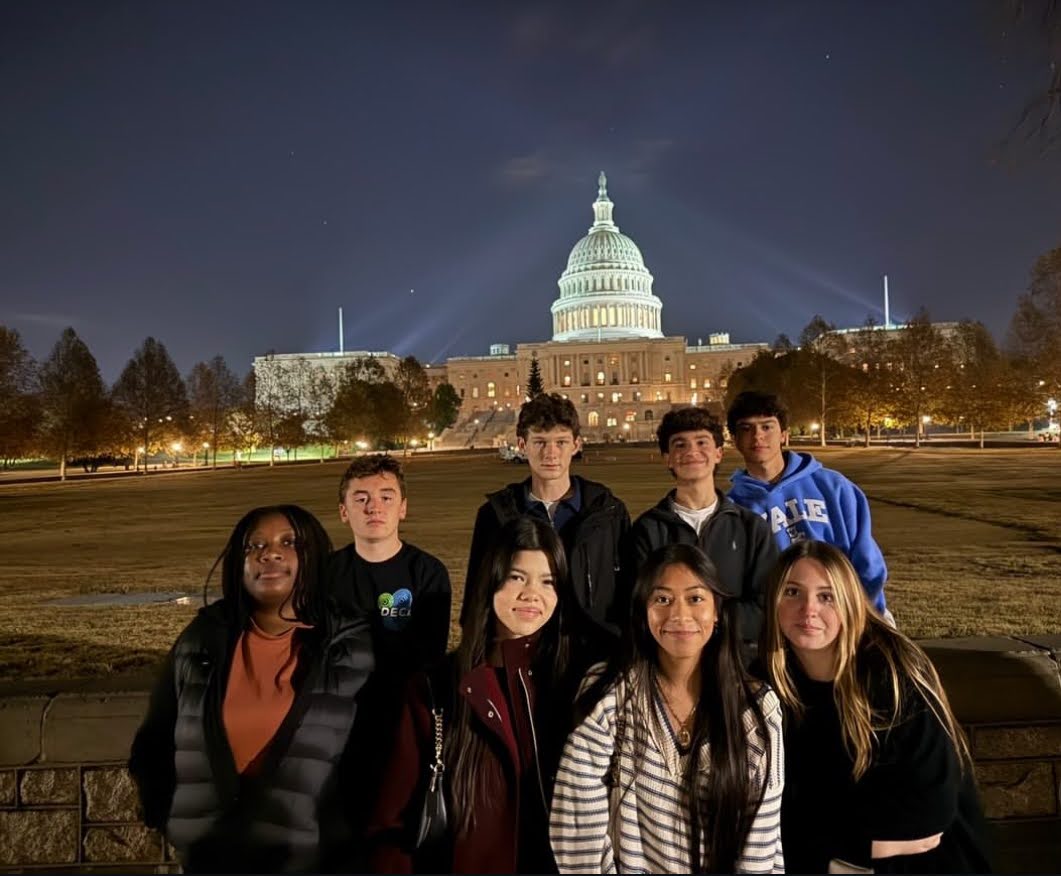 DECA members outside of the Capital building