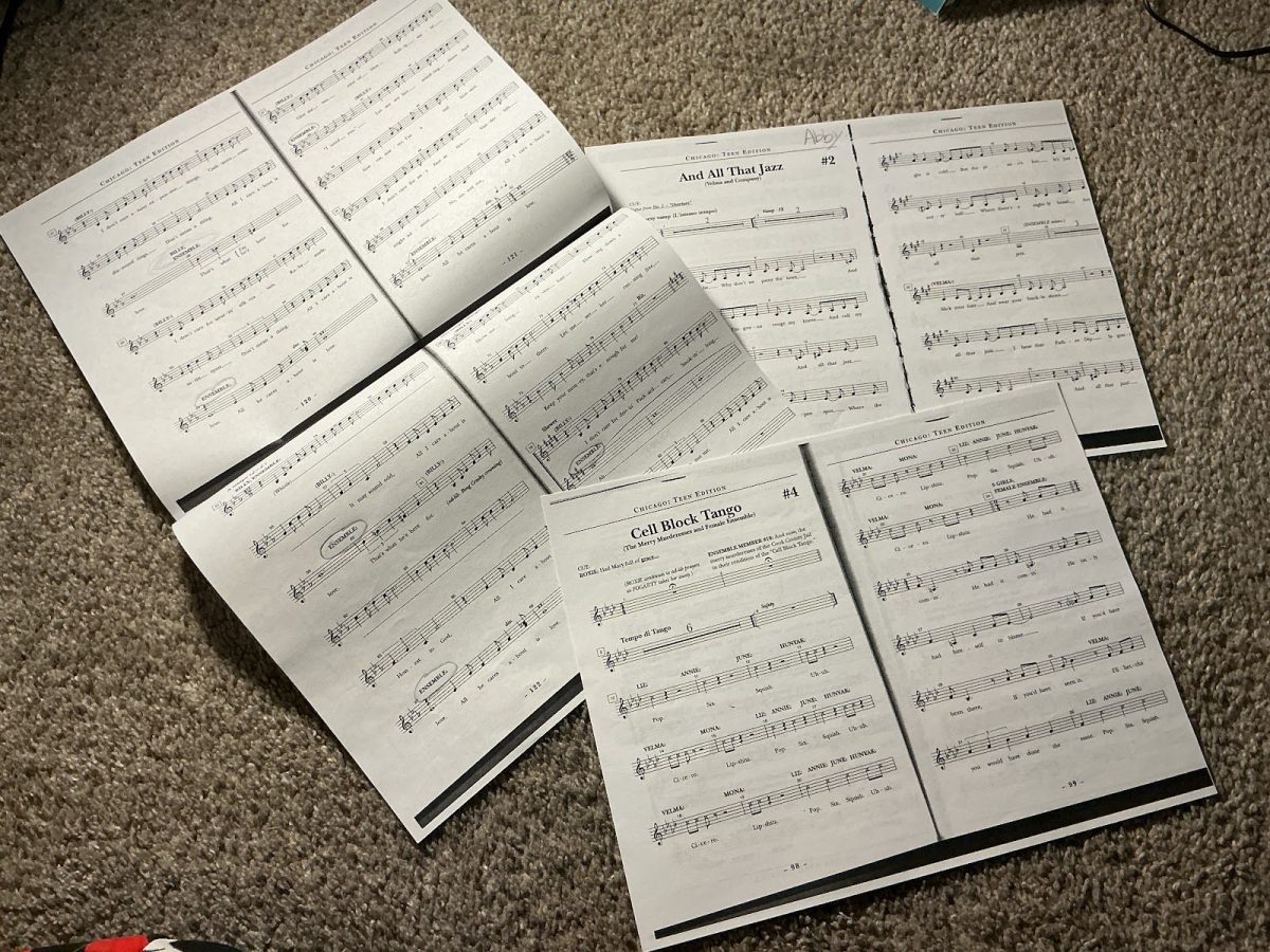 Photo of Chicago rehearsal music